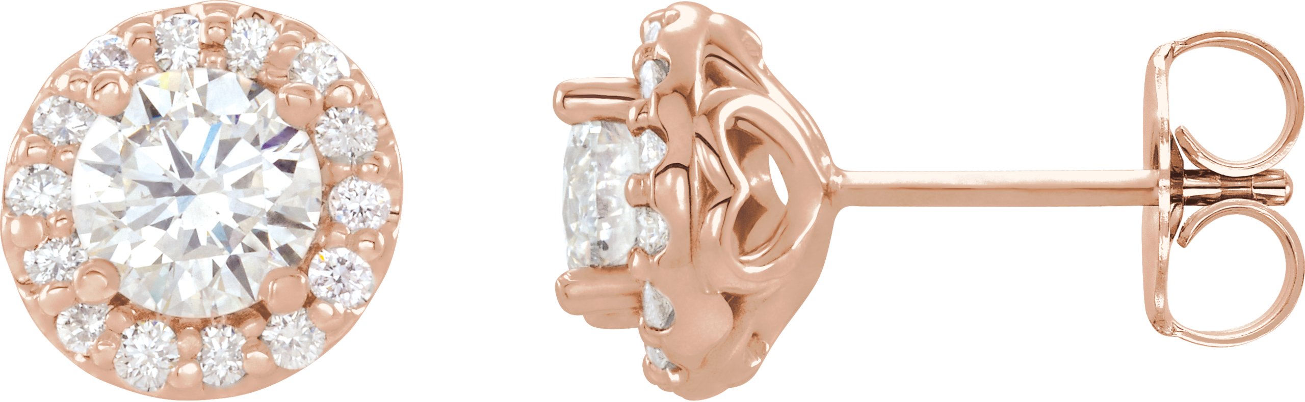 14K Rose 5/8 CTW Diamond Earrings    