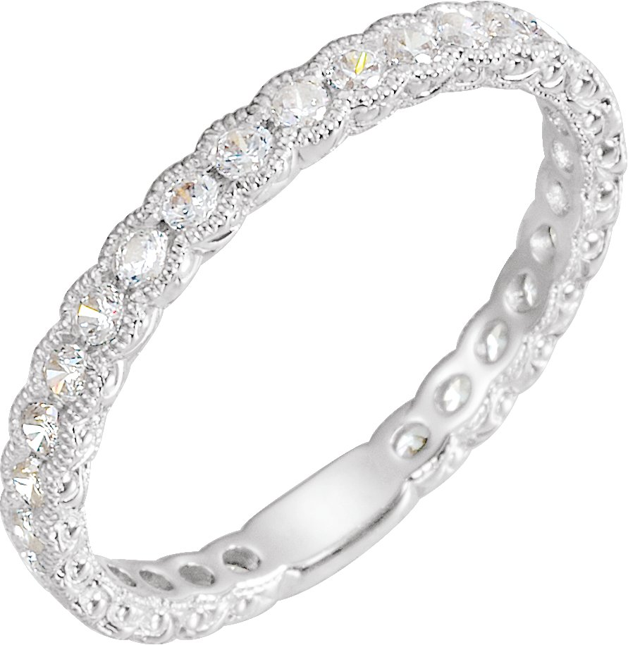 14K White 1/2 CTW Diamond Matching Band