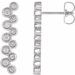 14K White 1/3 CTW Natural Diamond Bezel-Set Bar Earrings