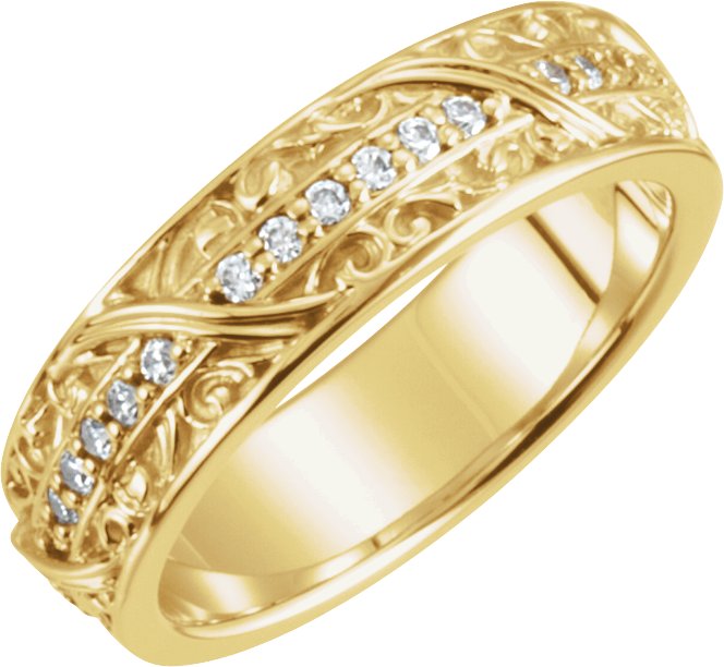 18K Yellow .33 CTW Diamond Eternity Band Size 6.5 Ref 4624172