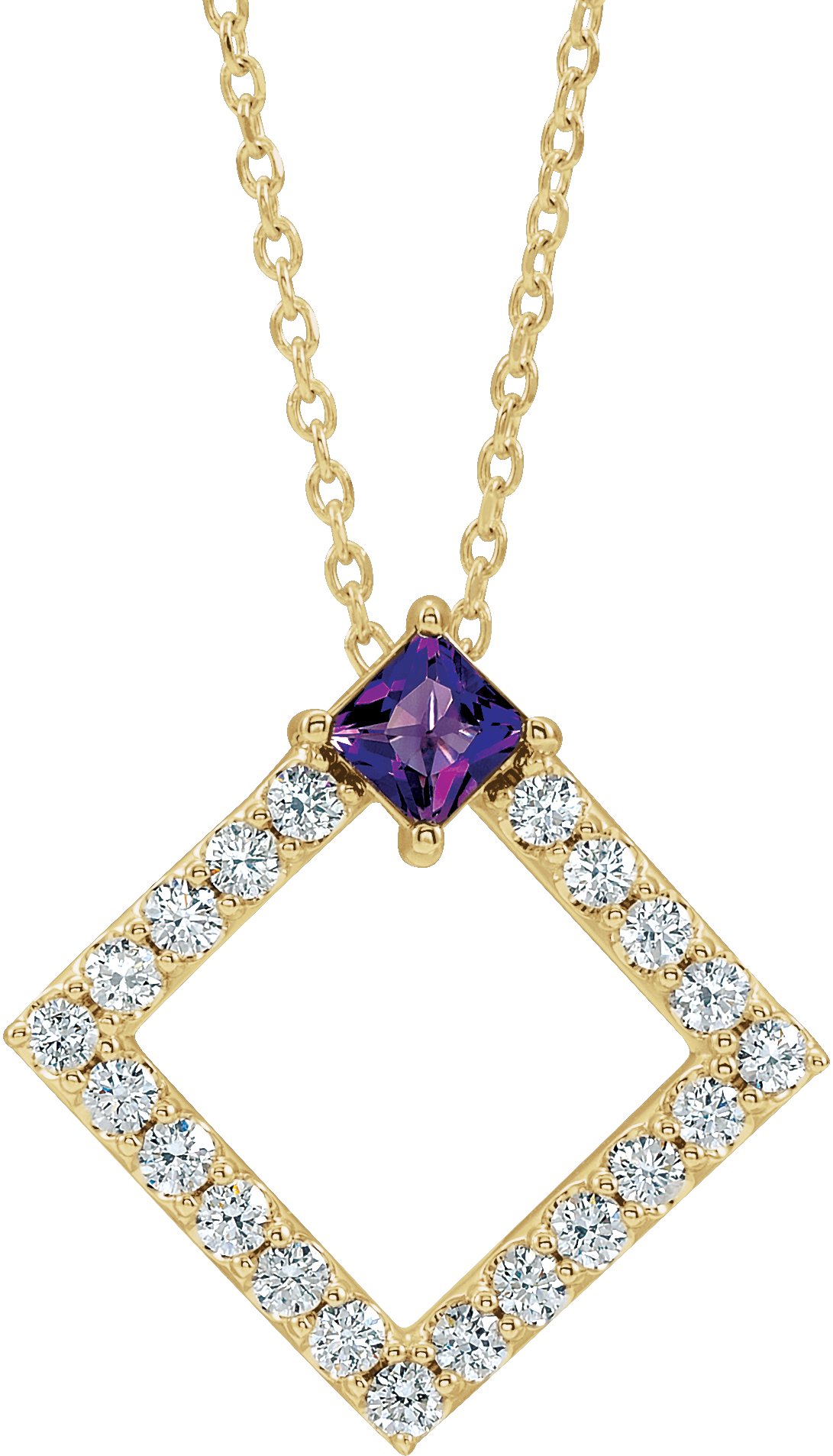 14K Yellow Amethyst and .375 CTW Diamond 16 18 inch Necklace Ref 14900535