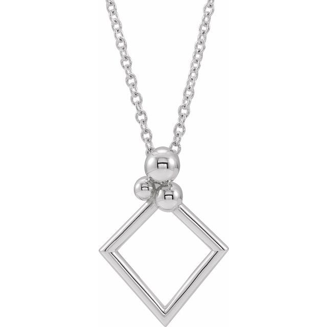 Sterling Silver Geometric 16-18 Necklace