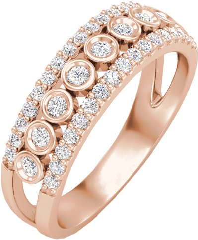 14K Rose .5 CTW Diamond Anniversary Band Ref 15416825