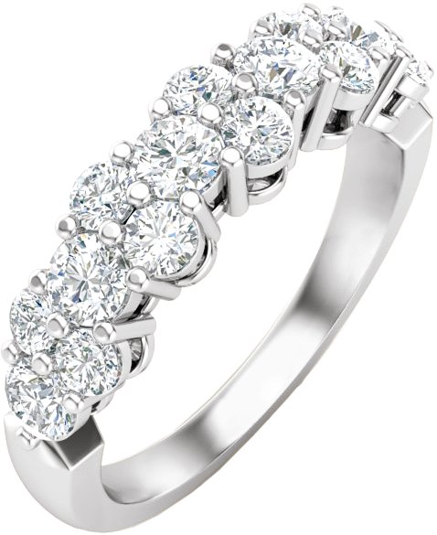 14K White 1 CTW Lab-Grown Diamond Anniversary Band