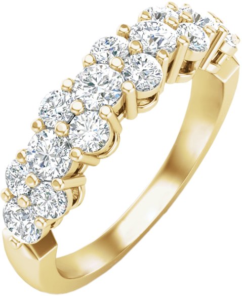 14K Yellow 1 CTW Lab-Grown Diamond Anniversary Band