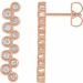 14K Rose 1/3 CTW Natural Diamond Bezel-Set Bar Earrings