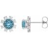 14K White Blue Zircon and .07 CTW Diamond Earrings Ref 15389280