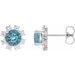 Sterling Silver Natural Blue Zircon & 1/5 CTW Natural Diamond Earrings