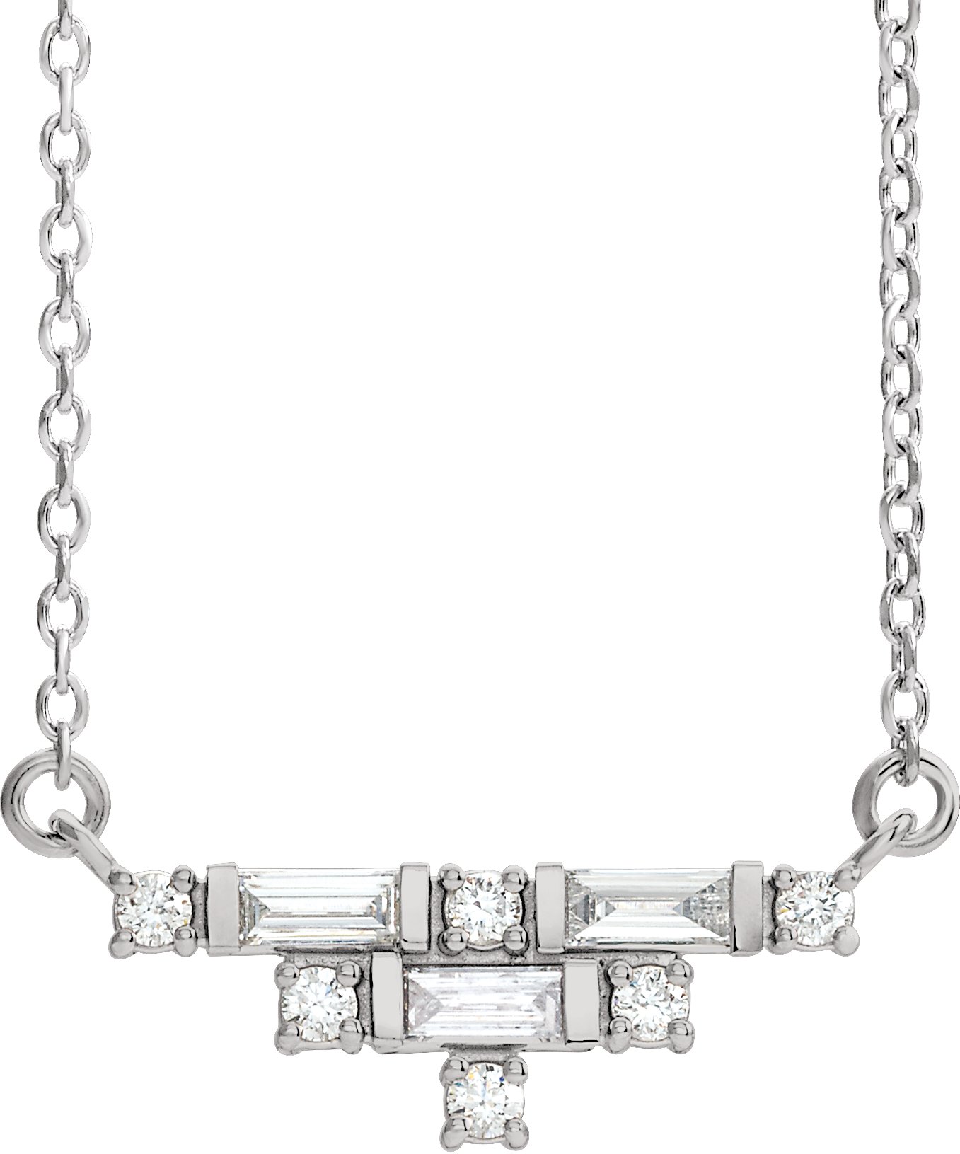 14K White 1/4 CTW Natural Diamond Art Deco 16" Necklace