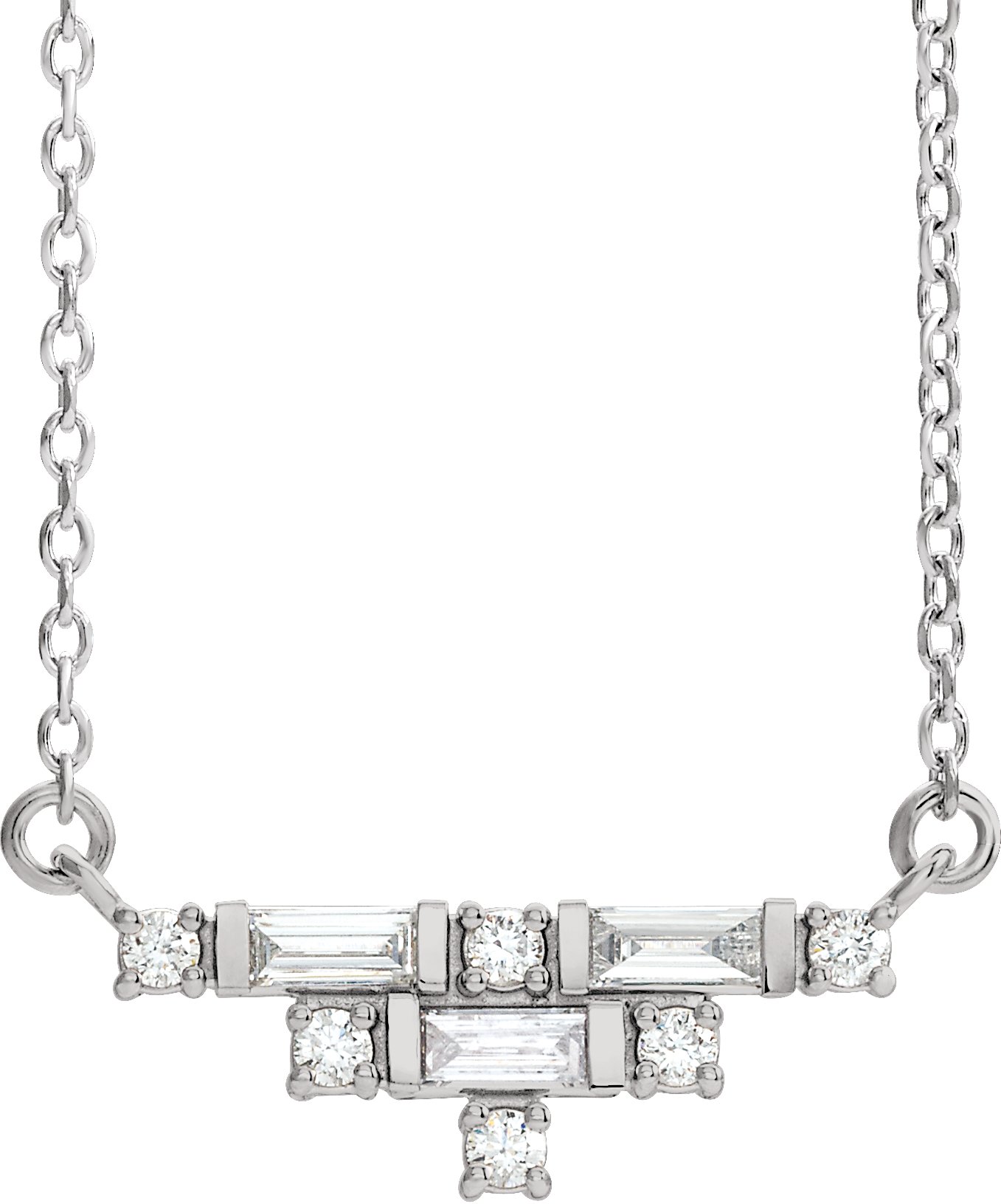 14K White 1/4 CTW Diamond Art Deco 16 Necklace