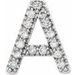 14K White .06 CTW Natural Diamond Initial A Earring