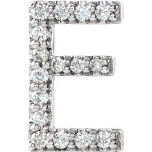 Sterling Silver .06 CTW Natural Diamond Initial E Earring