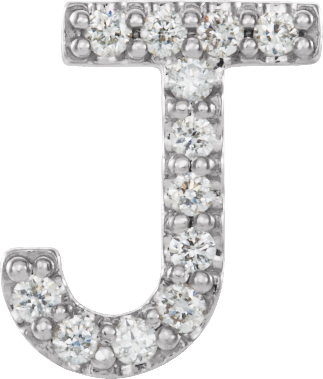 Sterling Silver .05 CTW Natural Diamond Initial J Earring