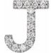 Sterling Silver .05 CTW Natural Diamond Single Initial J Earring