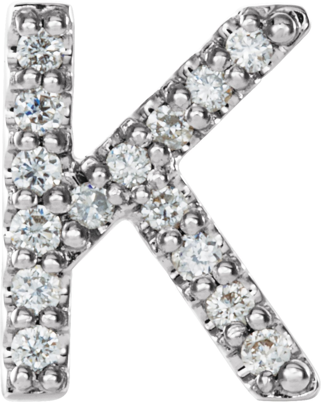 14K White .05 CTW Natural Diamond Initial K Earring