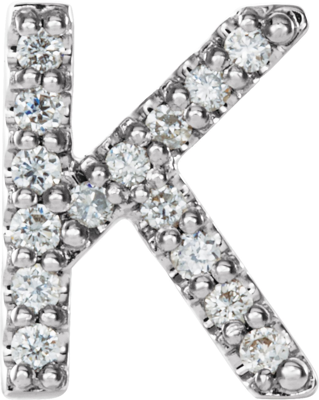 Sterling Silver .05 CTW Diamond Single Initial K Earring