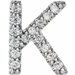 14K White .05 CTW Natural Diamond Single Initial K Earring