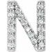 14K White .06 CTW Natural Diamond Single Initial N Earring