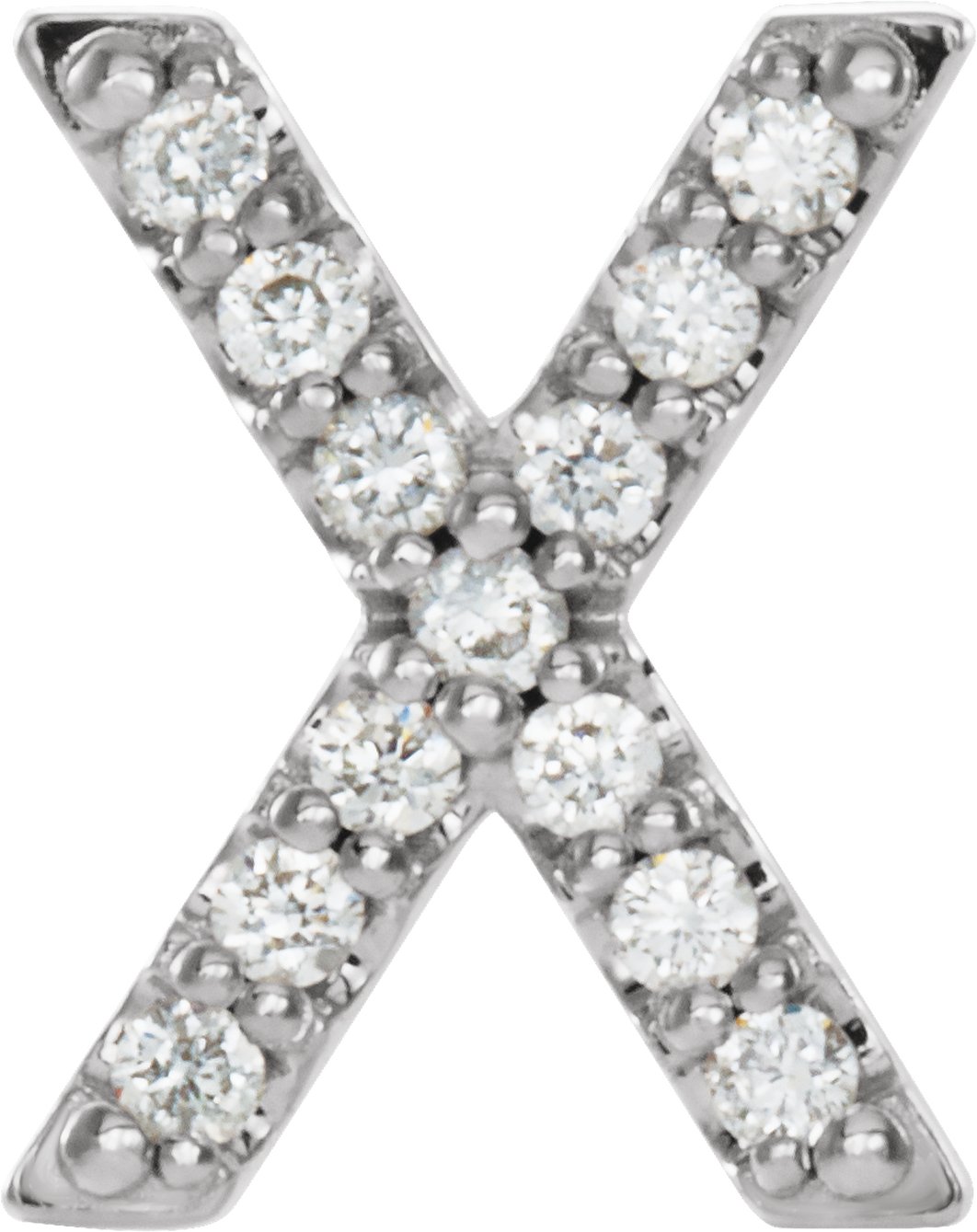 14K White .05 CTW Natural Diamond Initial X Earring