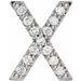 14K White .05 CTW Natural Diamond Single Initial X Earring