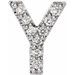 14K White .04 CTW Natural Diamond Initial Y Earring