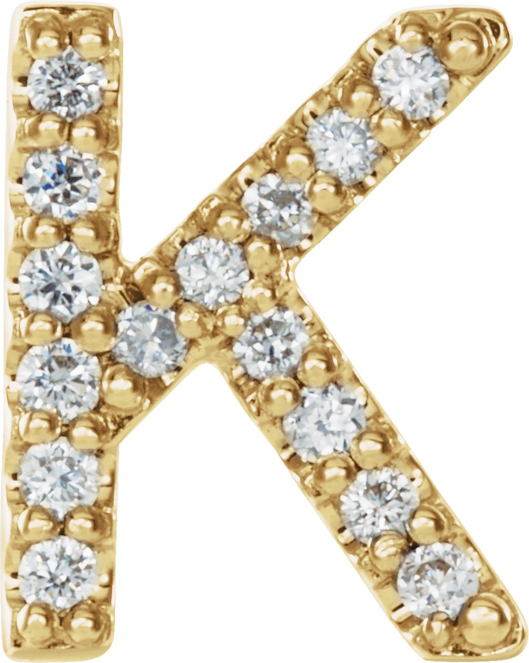 14K Yellow .05 CTW Natural Diamond Initial K Earring