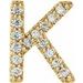 14K Yellow .05 CTW Natural Diamond Single Initial K Earring