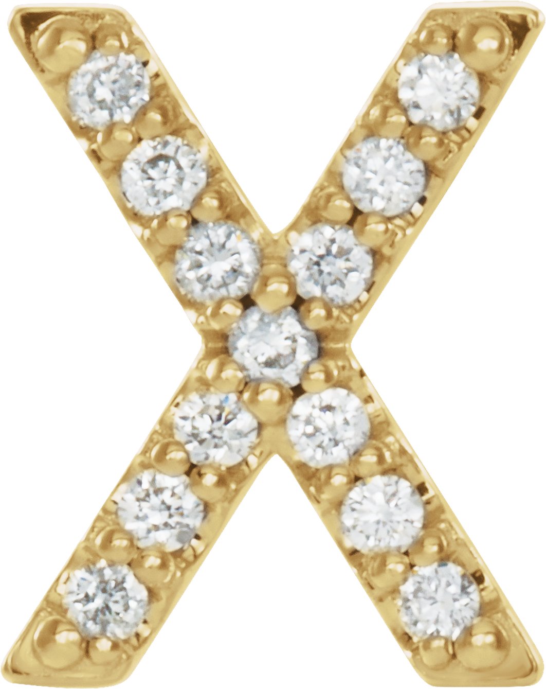 14K Yellow .05 CTW Natural Diamond Initial X Earring