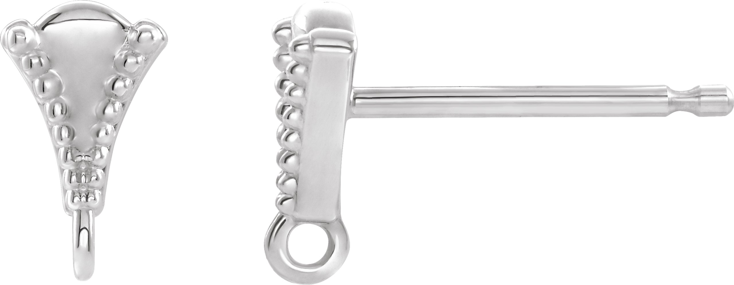 18K White Geometric Earring Top