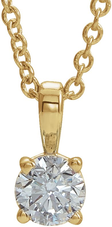 14K Yellow 1/4 CT Natural Diamond 16-18" Necklace