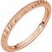 14K Rose 2 mm Half Round Band with Hammered Textured Size 5.5