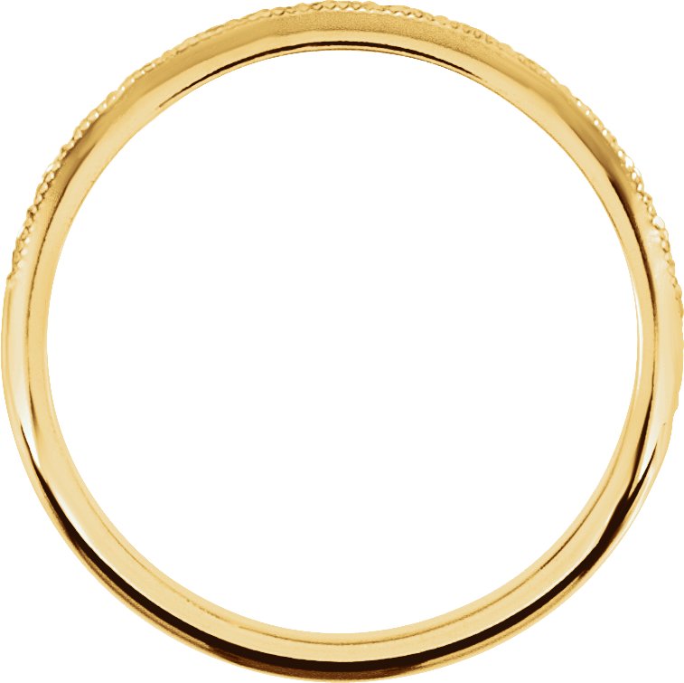 14K White 2 mm Milgrain Geometric Band Size 8