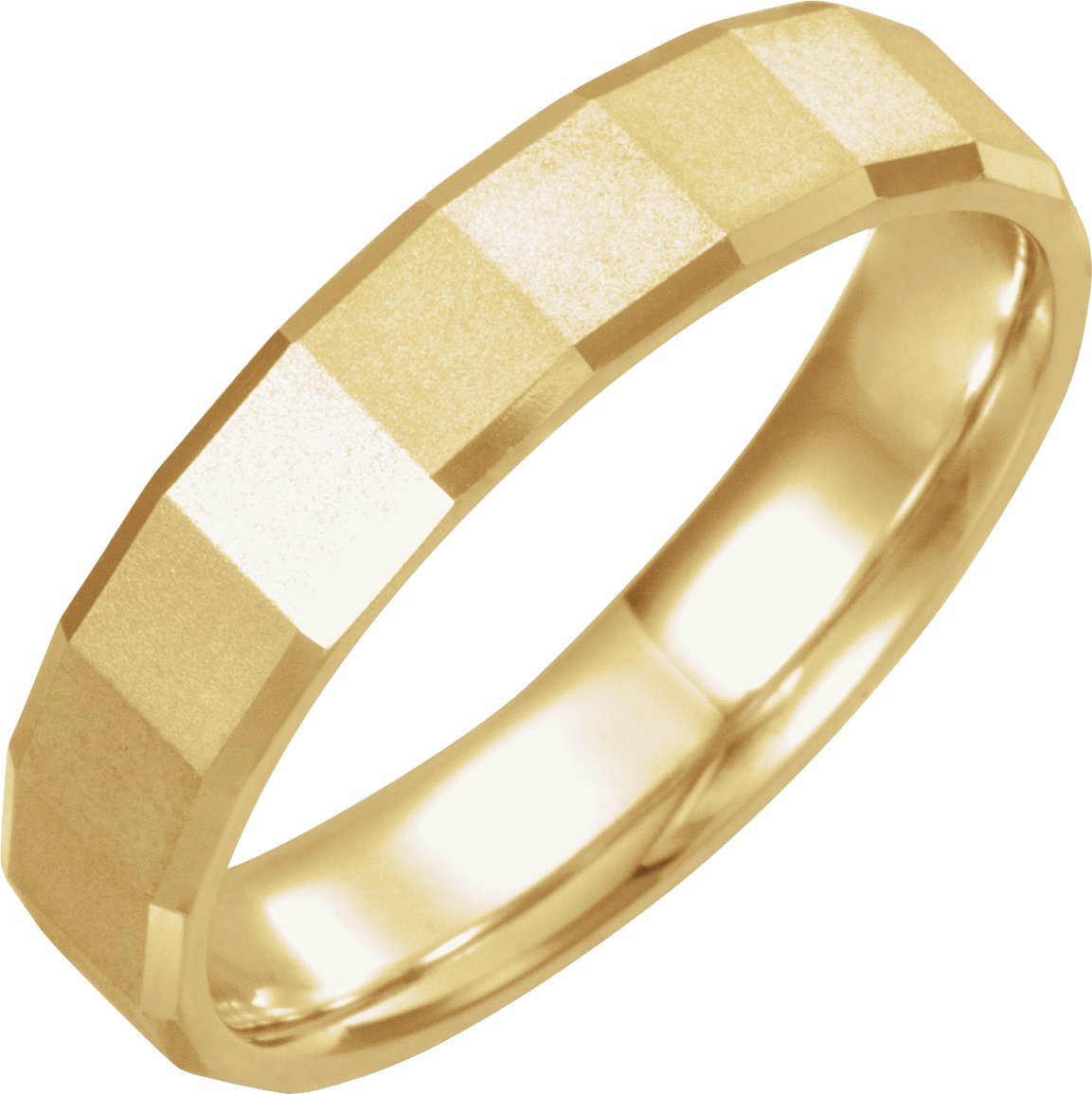 14K Yellow 5 mm Geometric Band  Size 11