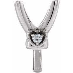 Round 4 Prong Peg Setting with Heart Accent