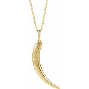 14K Yellow 26.2x13.4 mm Tusk 16-18" Necklace