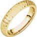 14K Yellow 4 mm Half Round Band with Hammered Textured Size 8.5