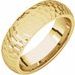 14K Yellow 6 mm Half Round Band with Hammered Textured Size 9.5