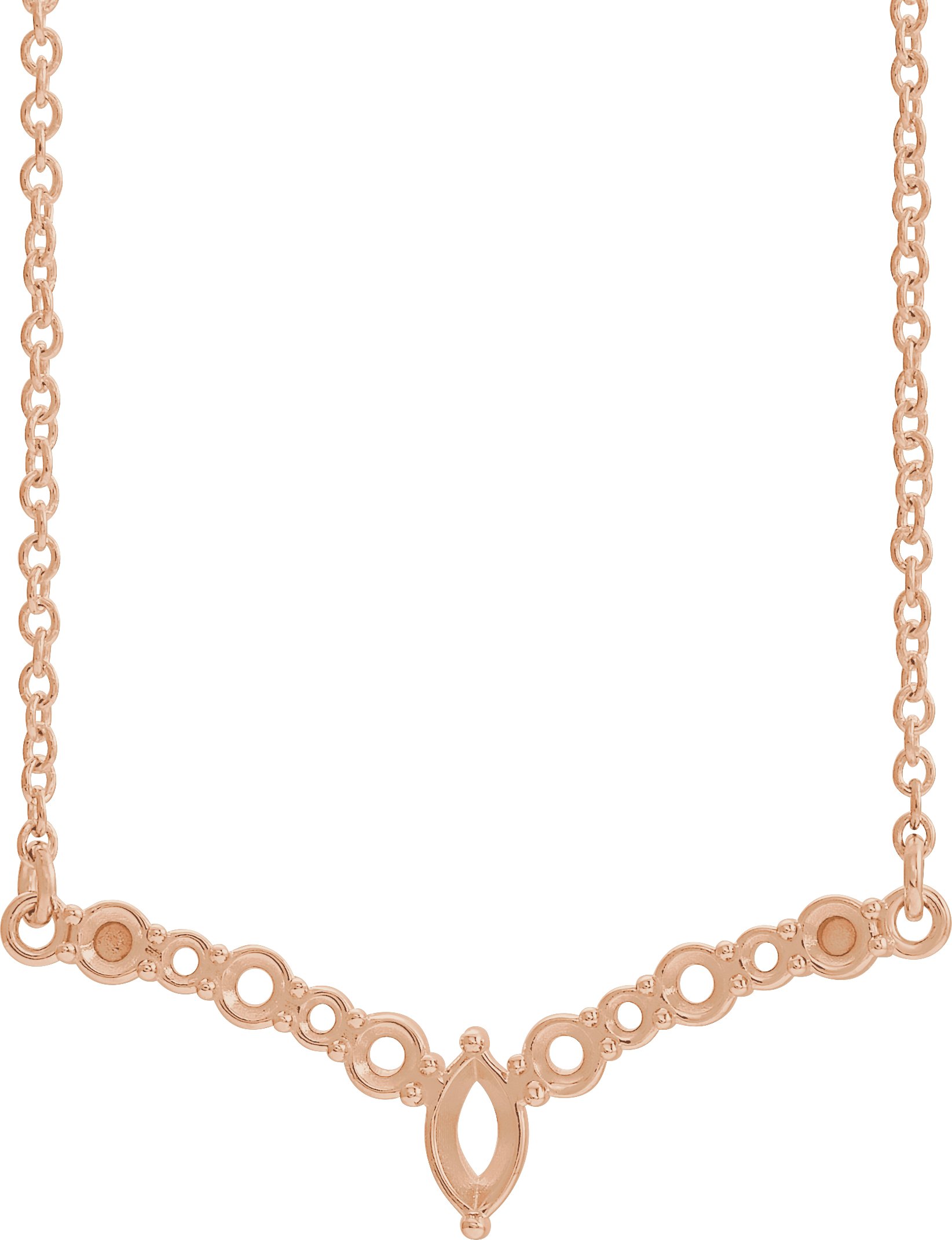 Accented V Necklace or Necklace Center