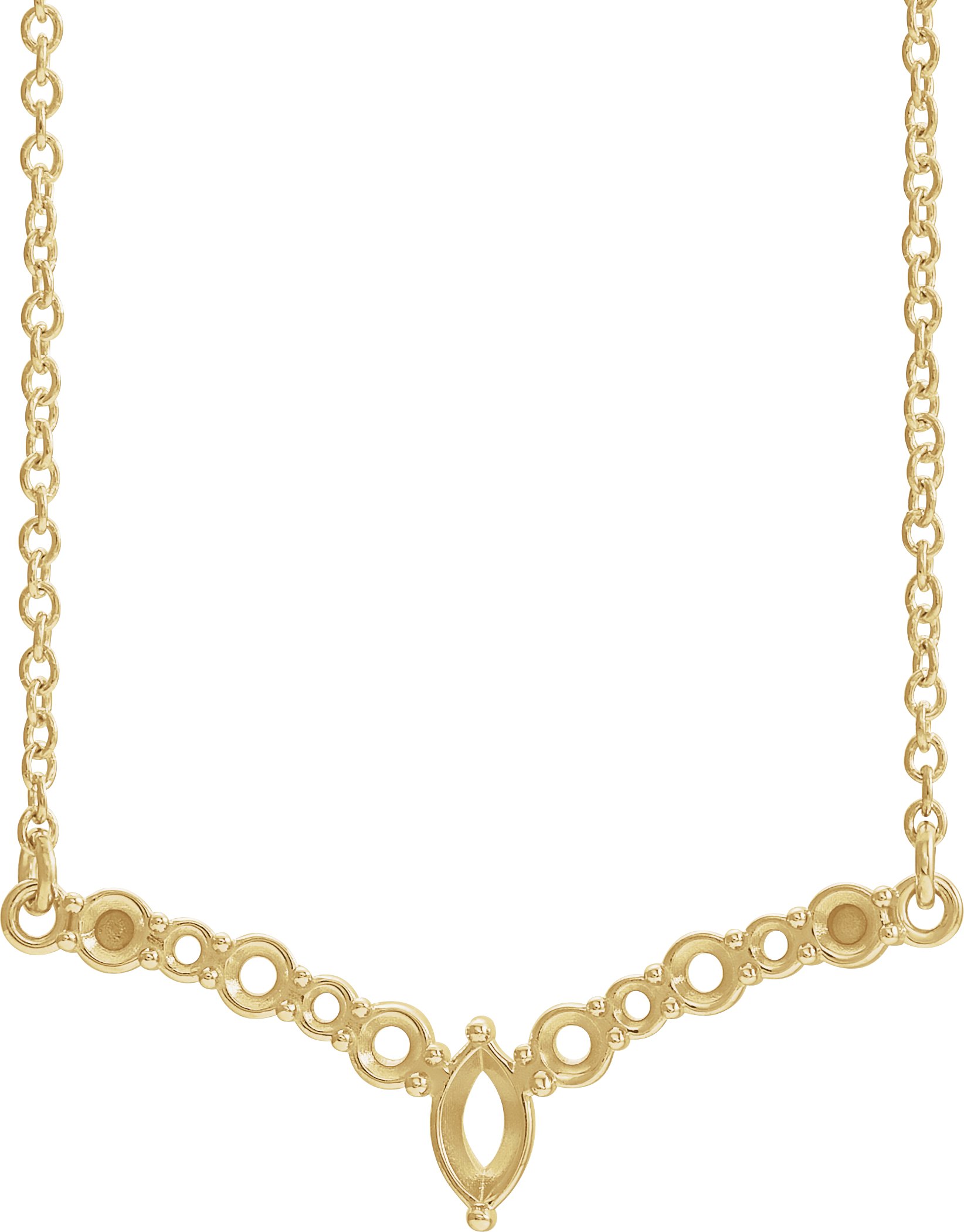 Accented V Necklace or Necklace Center