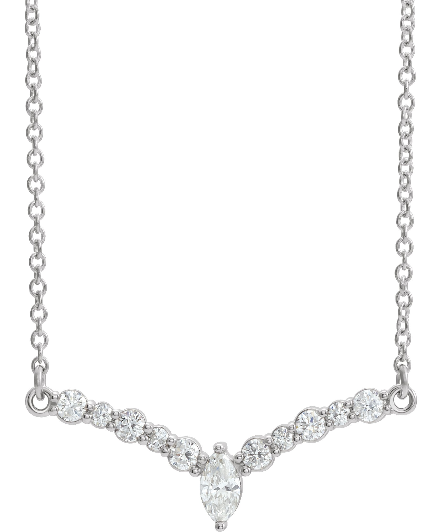 14K White 1/3 CTW Diamond 18 V Necklace 