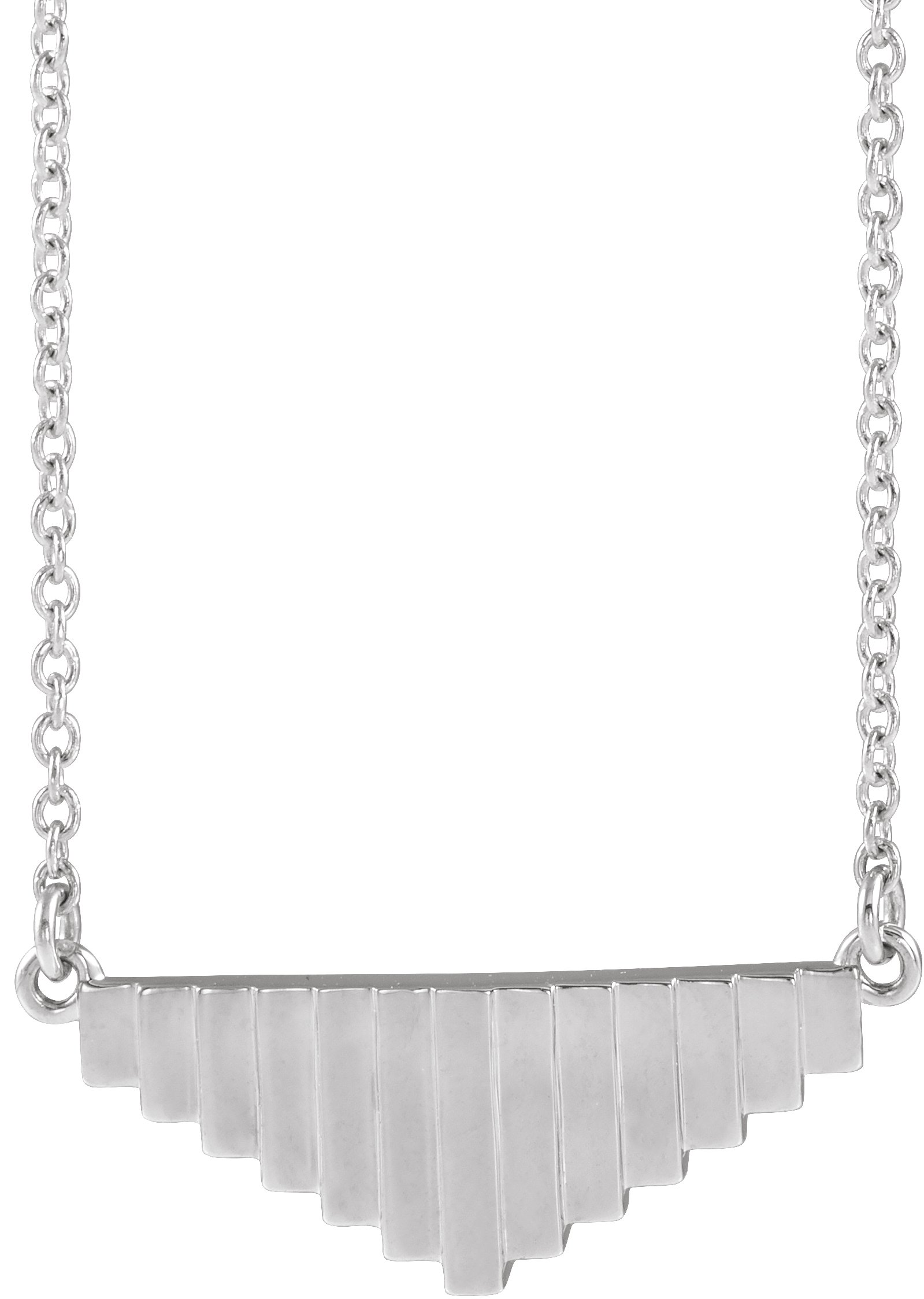 14K White 18" Geometric Necklace