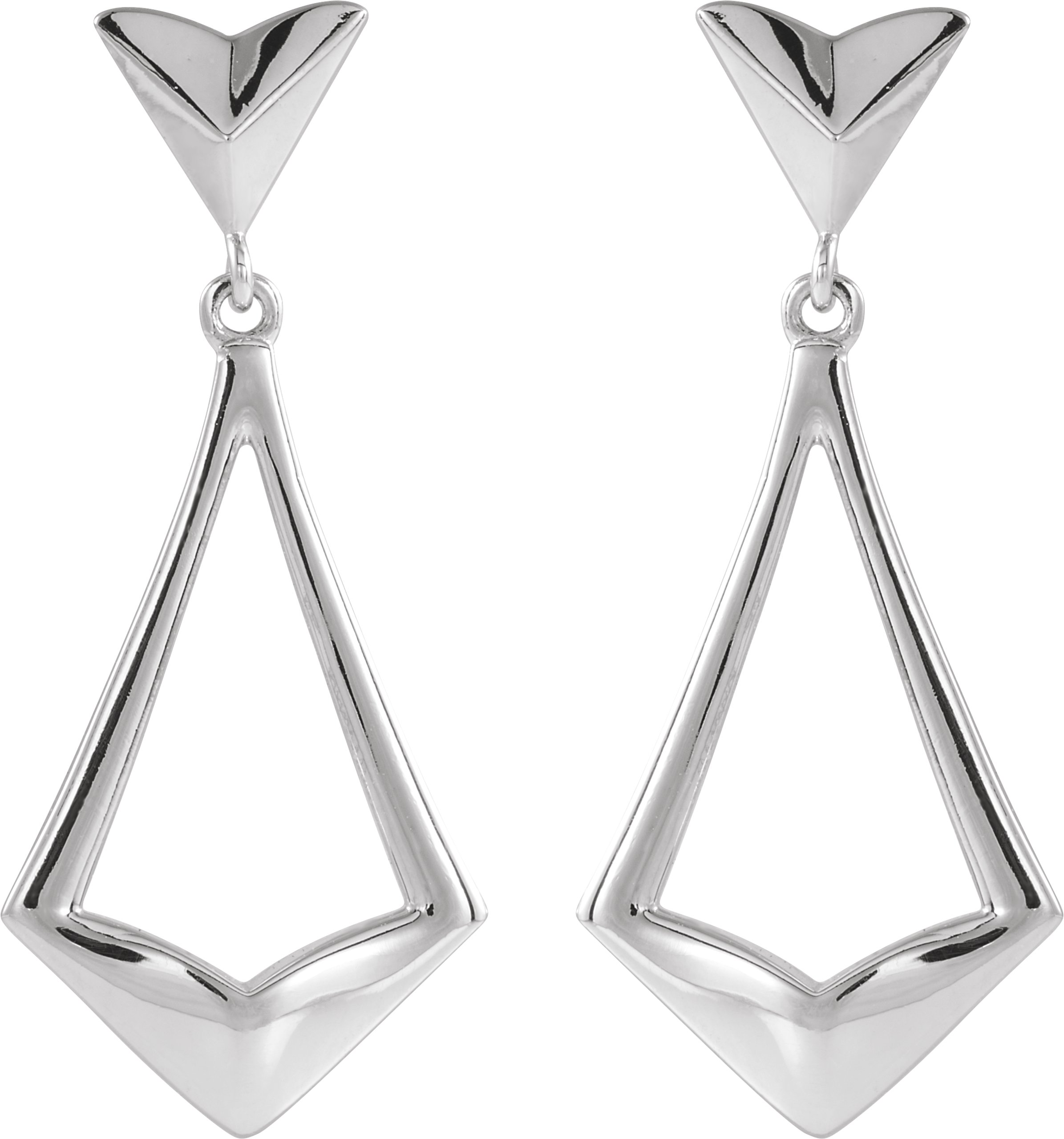 Sterling Silver Geometric Dangle Earrings