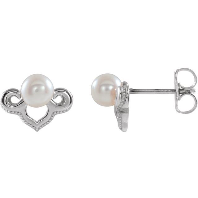 Sterling Silver Freshwater Cultured Pearl Earrings