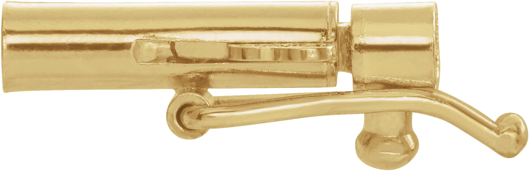 14K Yellow Gold Internal Barrel Clasp w End Caps Snap In Tongue Figure 8  Safety