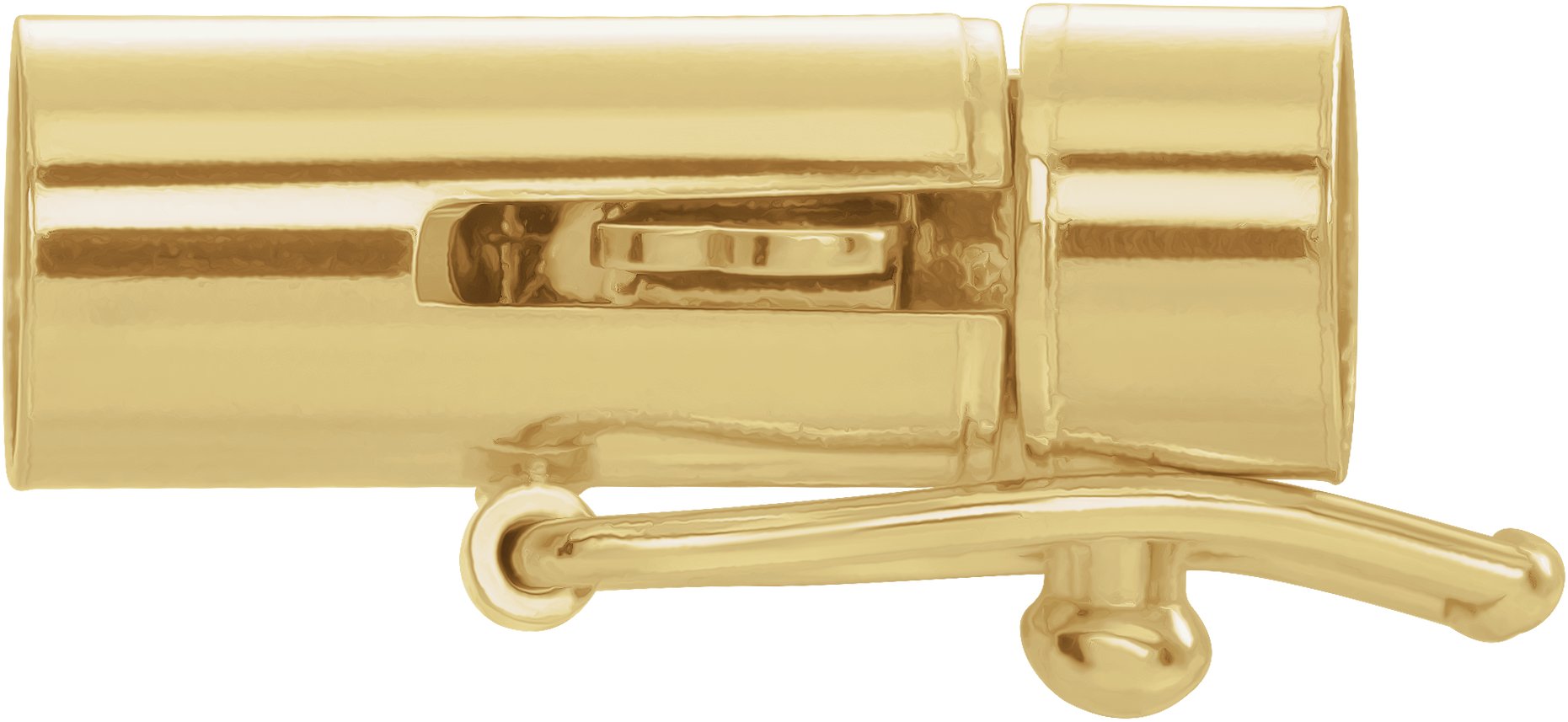 14K Yellow Gold Internal Barrel Clasp w End Caps Snap In