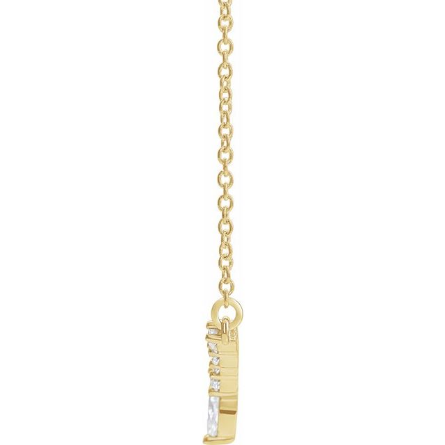 14K Yellow 1/3 CTW Natural Diamond 16 V Necklace 