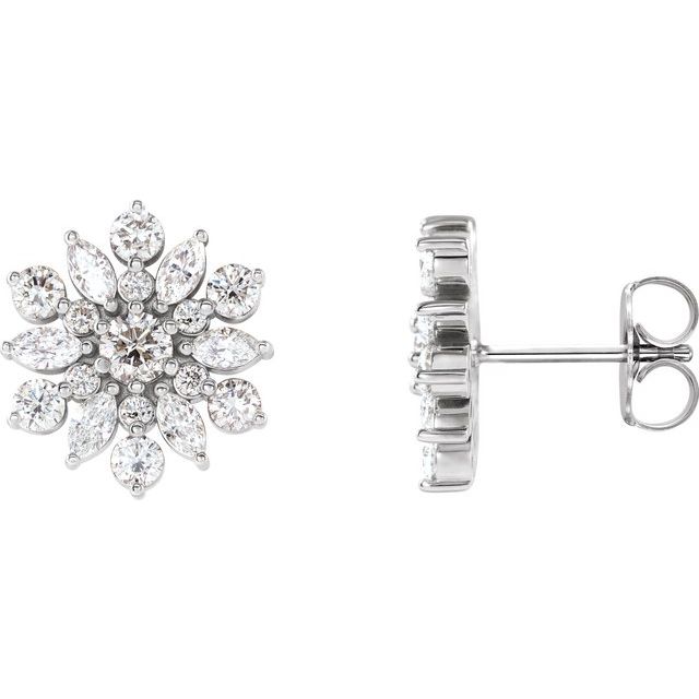 Sterling Silver 1 CTW Natural Diamond Earrings