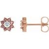 14K Rose Baby Pink Topaz and .125 CTW Diamond Earrings Ref 15511675
