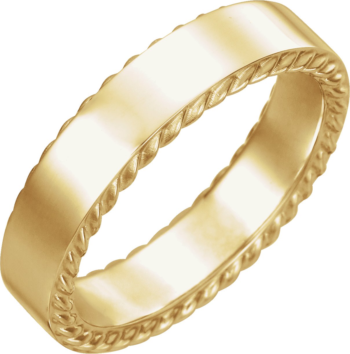 14K Yellow 4 mm Rope Pattern Band Size 10