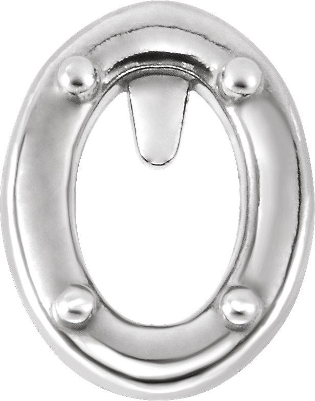 Oval 4-Prong Bezel-Style Earring Setting